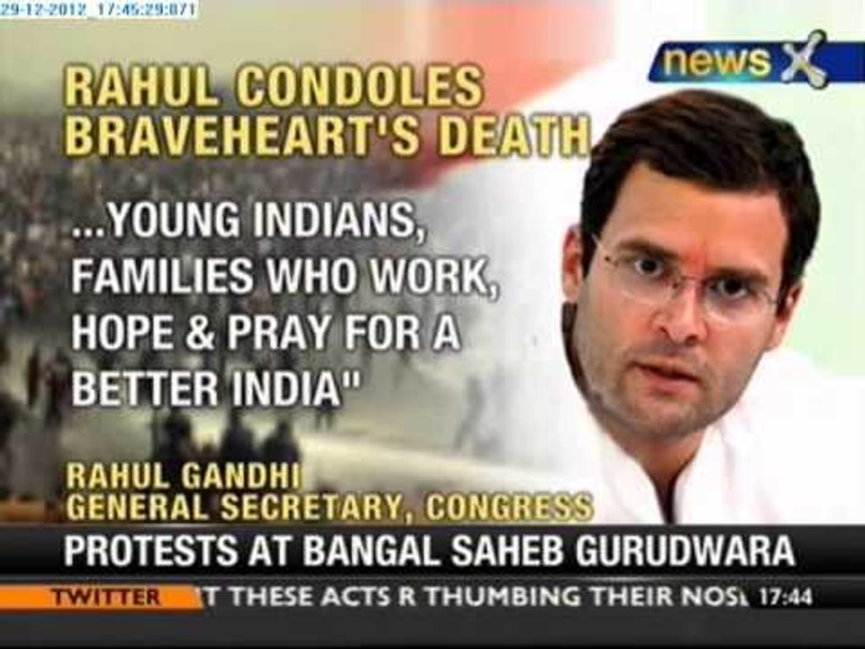 Delhi gangrape: Rahul condoles braveheart's dea...