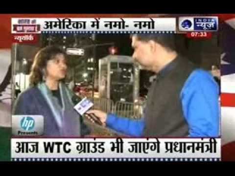 Prime Minister Narendra Modi comes out to greet Indians outside hotel in US