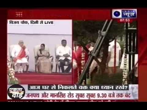 Union Minister Venkaiah Naidu delivers the welcome address at India Gate.
