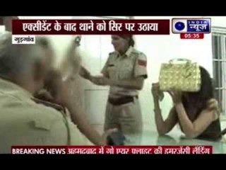 2 drunk women making row in Gurgaon police station