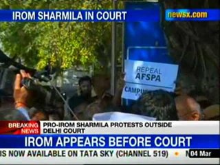 Pro-Irom Sharmila protests outside Delhi court