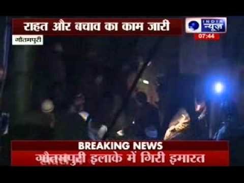Three-storeyed building collapses in Delhi