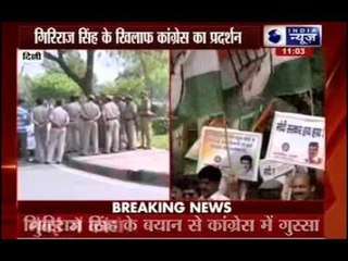 Congress stages nationwide protests against Giriraj's comments