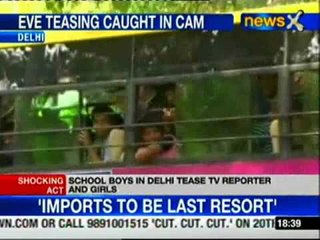 Caught on camera: Delhi school boys tease news reporter