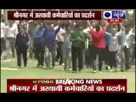 Contractual workers protest in Srinagar, police use force