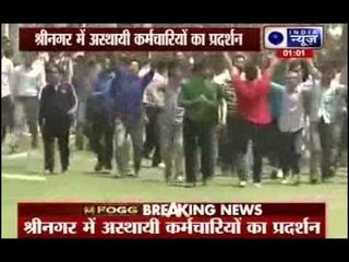 Contractual workers protest in Srinagar, police use force