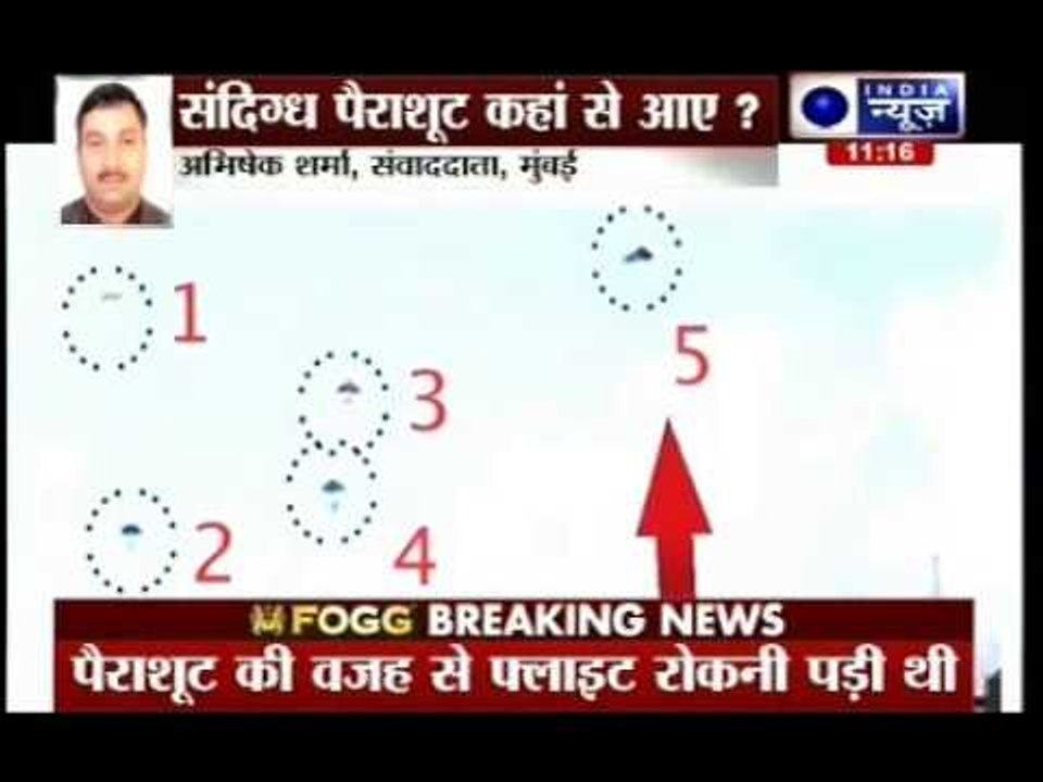 Five unmanned parachutes spotted over Mumbai airport