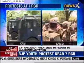 BJP youth wing protests near 7 Race Course Road