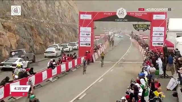 Cyclisme - UAE Tour - Primoz Roglic remporte la 6e étape devant Tom Dumoulin et David Gaudu