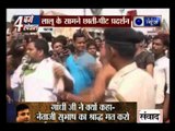 Lalu's party worker protests against Lalu Prasad Yadav