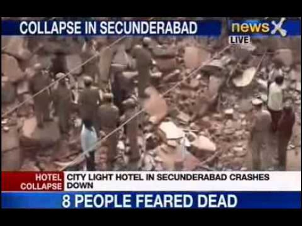 NewsX: 3 storey building collapses in Secunderabad