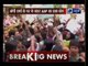 AAP workers hold protest outside BJP MLA Om Prakash Sharma's house in Delhi