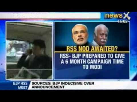 Narendra Modi for 'PM', Crucial meet between BJP and RSS to decide poll strategy underway