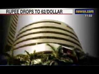 NewsX: Rupee drops to an all time low of Rs.62 per Dollar