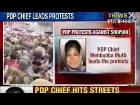 News X: J&K Protests - PDP Chief leads protest march against Shopian shootings