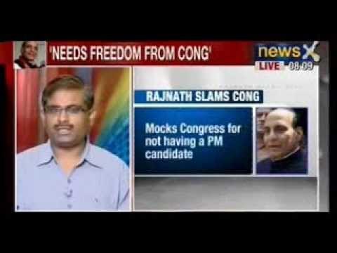 NewsX : India needs freedom from Congress, says Rajnath Singh