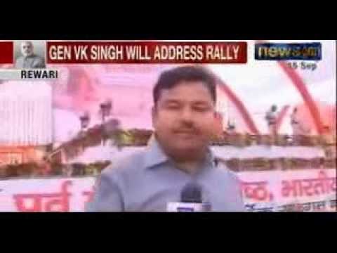 Narendra Modi as Prime Minister : Replica of 'Parliament Building' set up for Modi's rally in Rewari