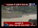 Rudraprayag: Children Stuck  in trolly above Mandakini river