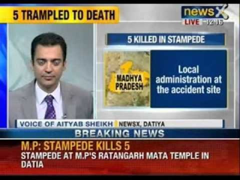 NewsX: 5 killed, 30 injured in stampede at Ratangarh temple