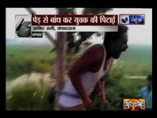 Man beaten up by sticks by a group of people in Chhapra, Bihar