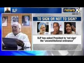 News X : BJP puts pressure on Pranab to reject the Ordinance