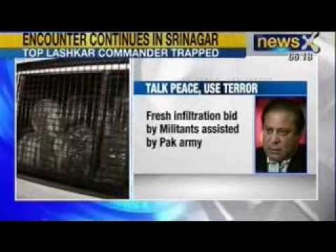 NewsX : Pak terrorists clash with security forces in Srinagar, 5 cops injured