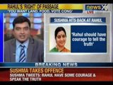 NewsX: Sushma Swaraj takes on Rahul Gandhi over Aligarh remarks, asks him to speak truth