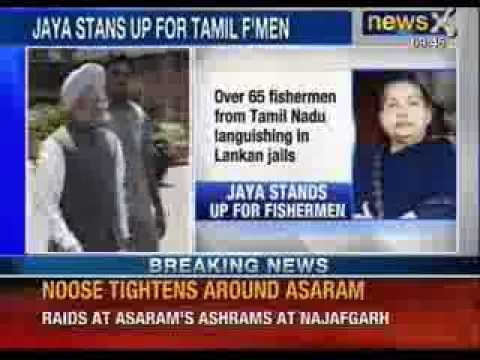 Over 65 fishermen from Tamil Nadu languishing in Lankan Jails, Jayalalitha talks to Manmohan