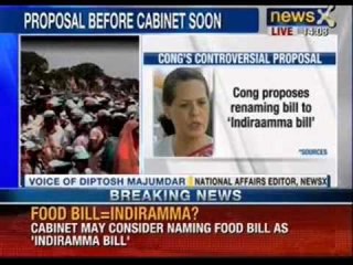 Congress proposes to rename Food Bill to 'Indiramma'- NewsX