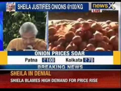 Delhi Chief Minister Sheila Dikshit addresses media over Onion prices - NewsX