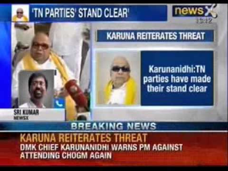 Karunanidhi warns of stir over Commonwealth meet - News X