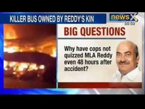 45 killed as bus goes up in flames on Hyderabad-Bangalore highway : NewsX