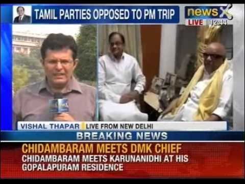 P Chidambaram meets Karunanidhi, no decision yet on PM's visit to CHOGM - NewsX