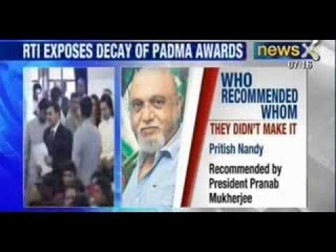 RTI query : VIPs nominated relatives, friends for Padma awards 2013 - NewsX