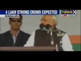 Narendra Modi addresses a rally at Palace Grounds in Bangalore today - NewsX