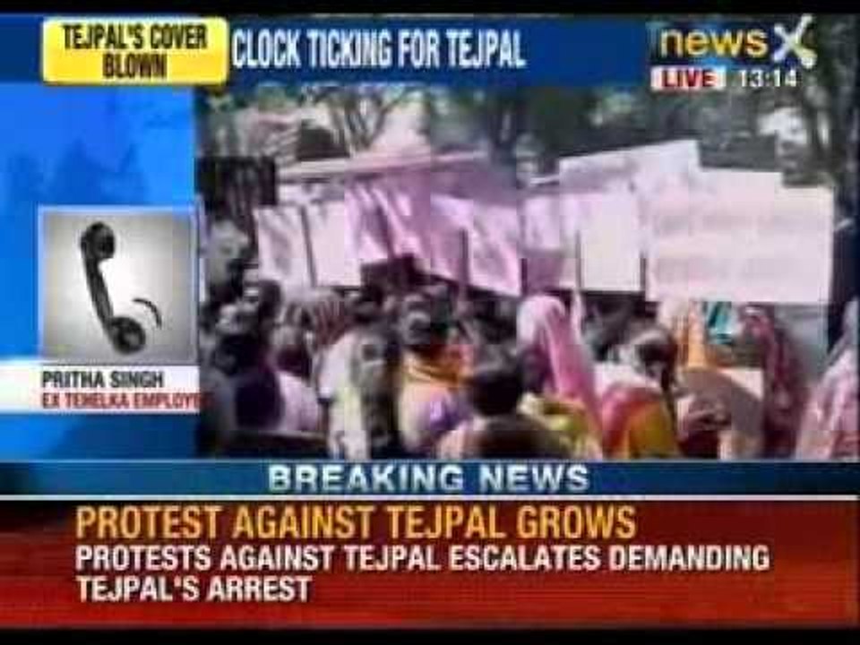 Tarun Tejpal case: Protest against Tejpal breaks out in Delhi - NewsX