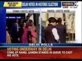 Delhi Assembly elections 2013 : Priyanka, Rahul Gandhi cast votes - NewsX