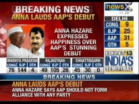 Anna Hazare congratulates Arvind Kejriwal over poll victory in Delhi - NewsX