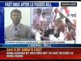 News X: Anna Hazare to finally break fast, after Loksabha passes Lokpal Bill