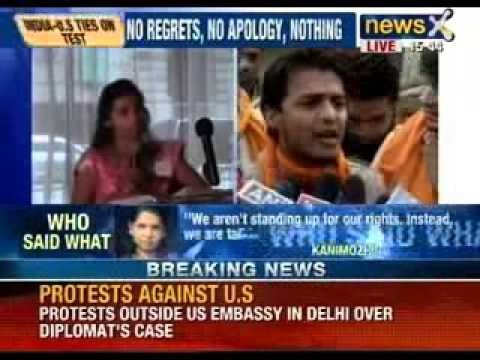 NewsX: Protests outside US embassy in Delhi over Diplomat's case