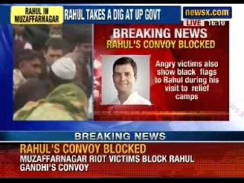 Rahul Gandhi shown Black flags by muzaffarnagar riot victims - NewsX