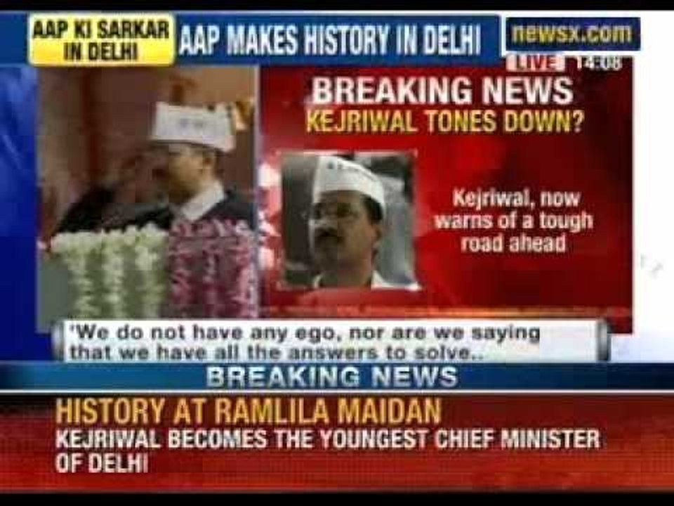 Kejriwal tones down on promises. Tries to put riders with the absolute promises he made.