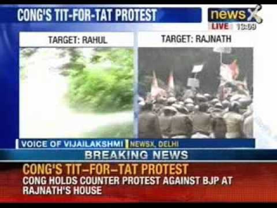 Congress holds counter protest against BJP at Rajnath's house - NewsX
