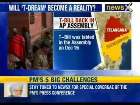 Andhra pradesh assembly to debate telangana bill today - NewsX