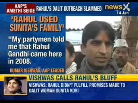 AAP leader Kumar Vishwas visits Sunita's family, earlier visited by Rahul Gandhi in 2008
