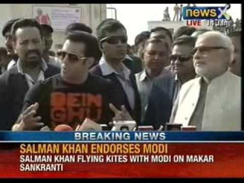 Salman Khan and Narendra Modi fly kites on occassion of Makar Sakranti