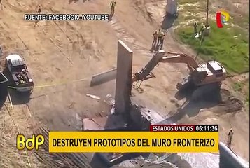 下载视频: EEUU derribó los prototipos del muro en la frontera con México