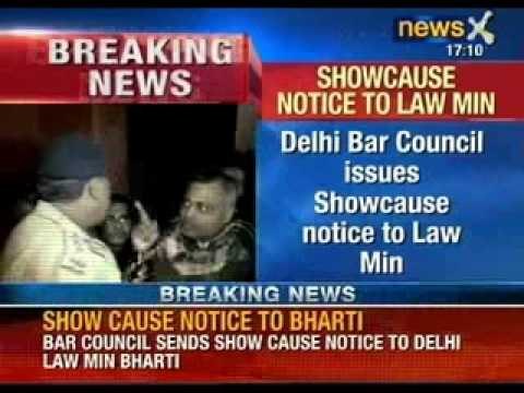 Aam Aadmi Party's Law Minister Somnath Bharti gets showcause notice from Bar Council