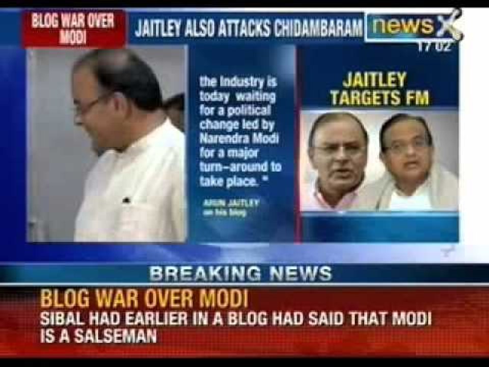 NewsX: Blog war between Arun Jaitley and Chidambaram turn murkier over Narendar Modi