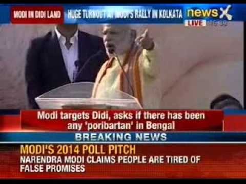 Narendra Modi: Watch Narendra Modi mega rally in Kolkata, West Bengal